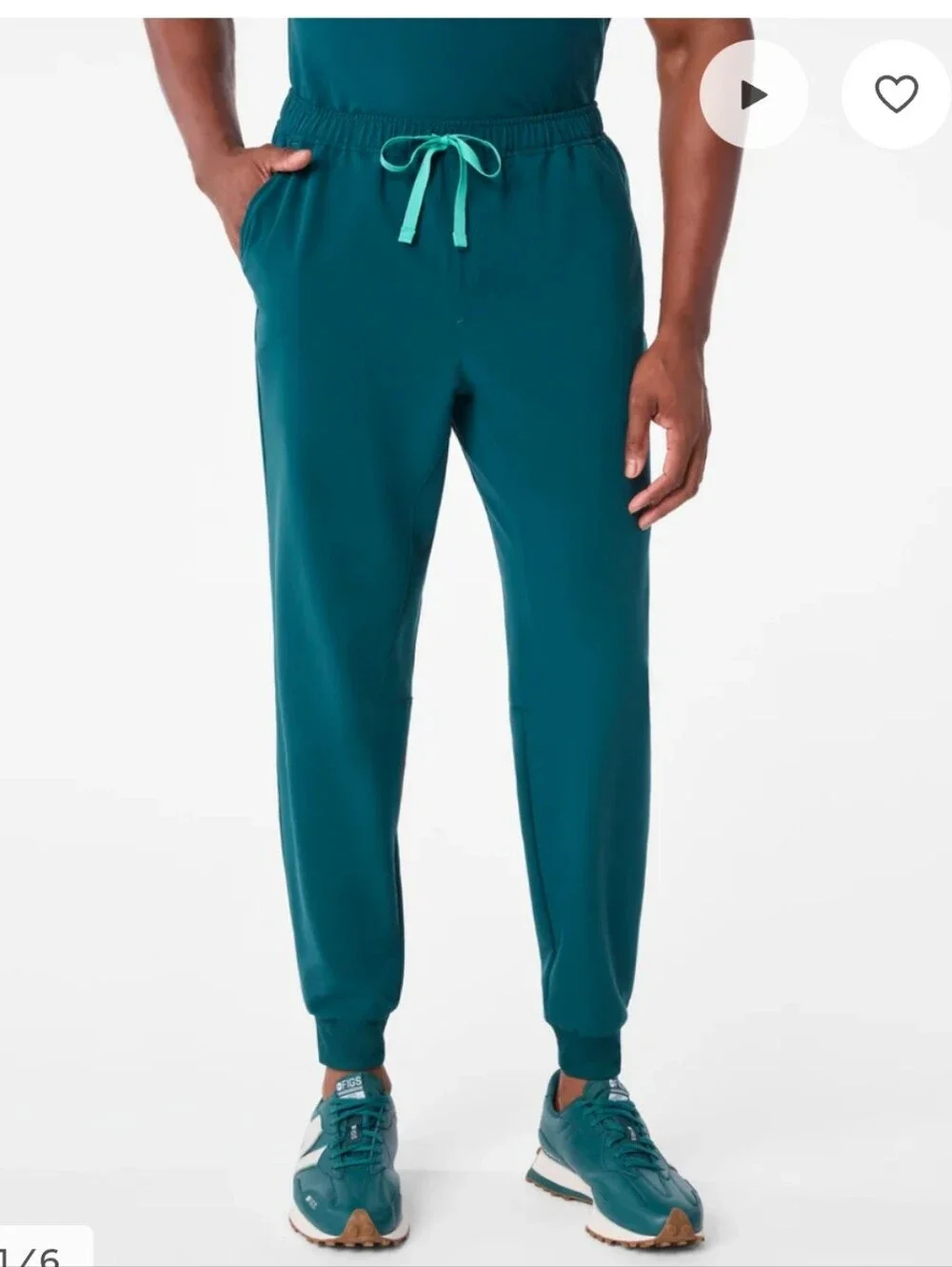 Men's Figs Tansen Cargo Scrubs Joggers In Caribbean Blue Orange Drawstring